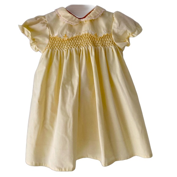 cherubs Other - Vintage Cherubs Smocked Yellow Dress